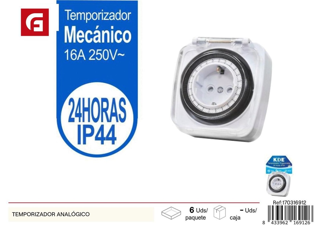 Temporizador analógico para cocina y tareas