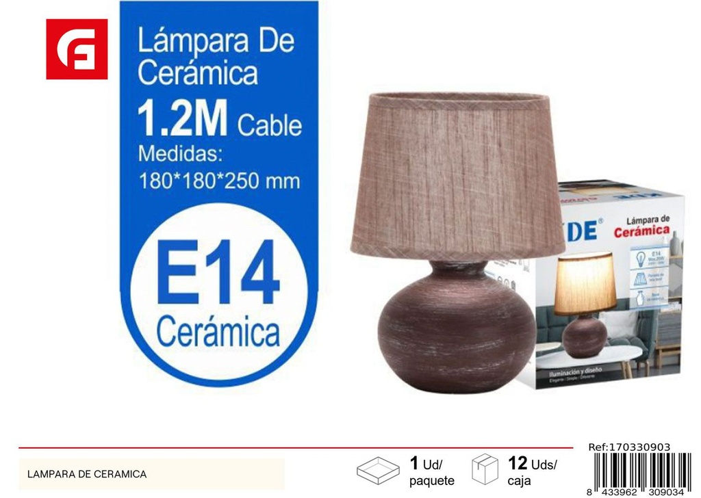 Lámpara de cerámica para mesa