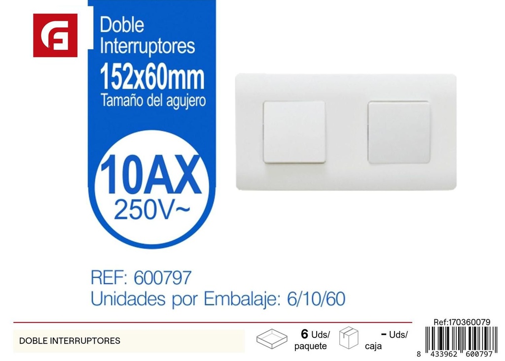 Doble interruptores para control eléctrico