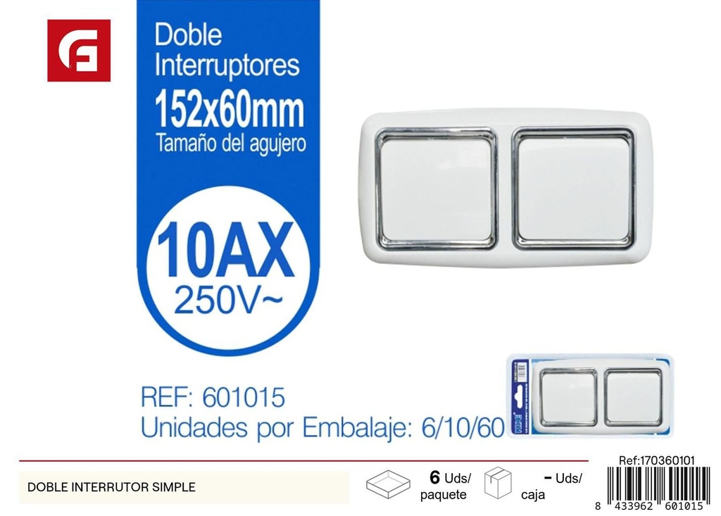 Interruptor doble con enchufe