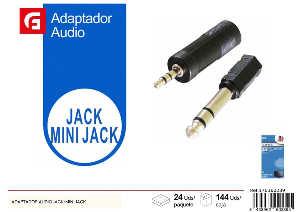 Adaptador audio jack/mini jack