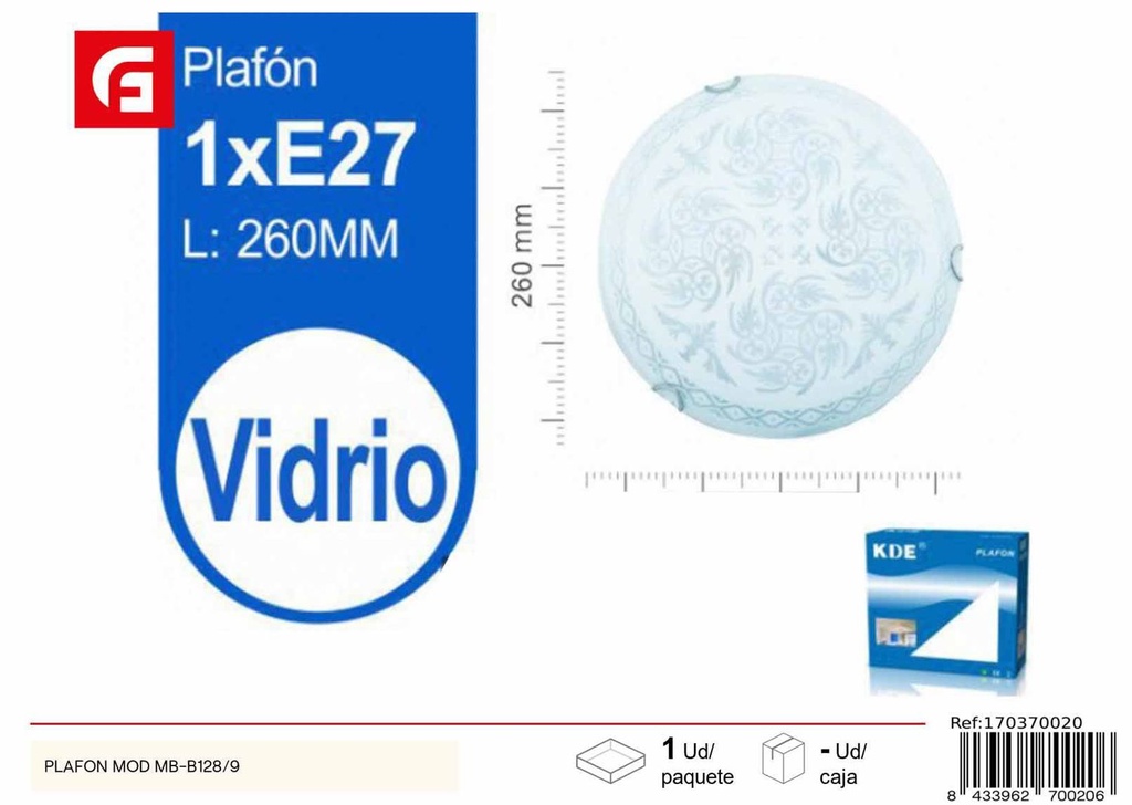 Plafón de techo mod MB-B128/9 para iluminación