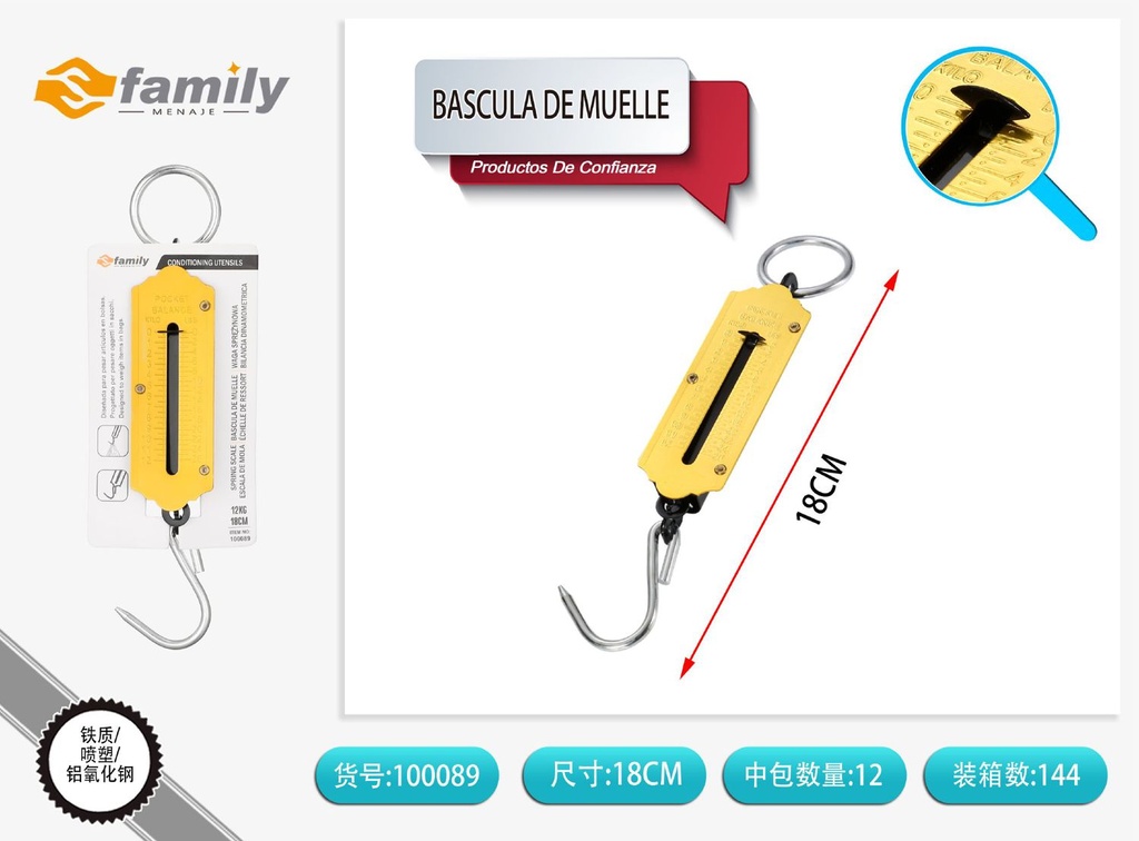 Báscula de muelle 12kg para pesaje