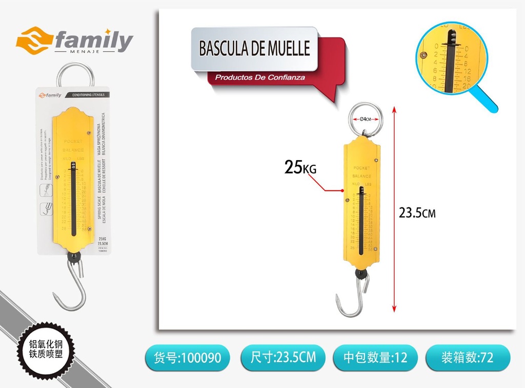 Báscula de muelle 25kg para cocina