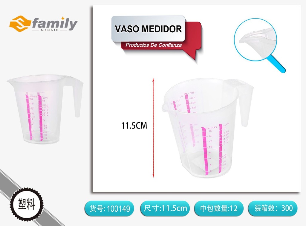 Vaso medidor 500ml (J1-090811) - Utensilios de cocina