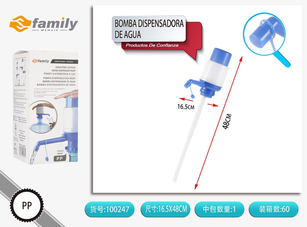 Bomba dispensadora de agua para botellas