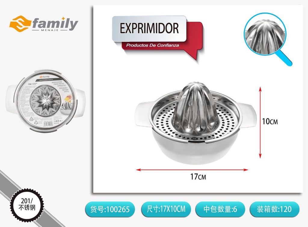 Exprimidor de jugo de limón de acero inoxidable para cocina