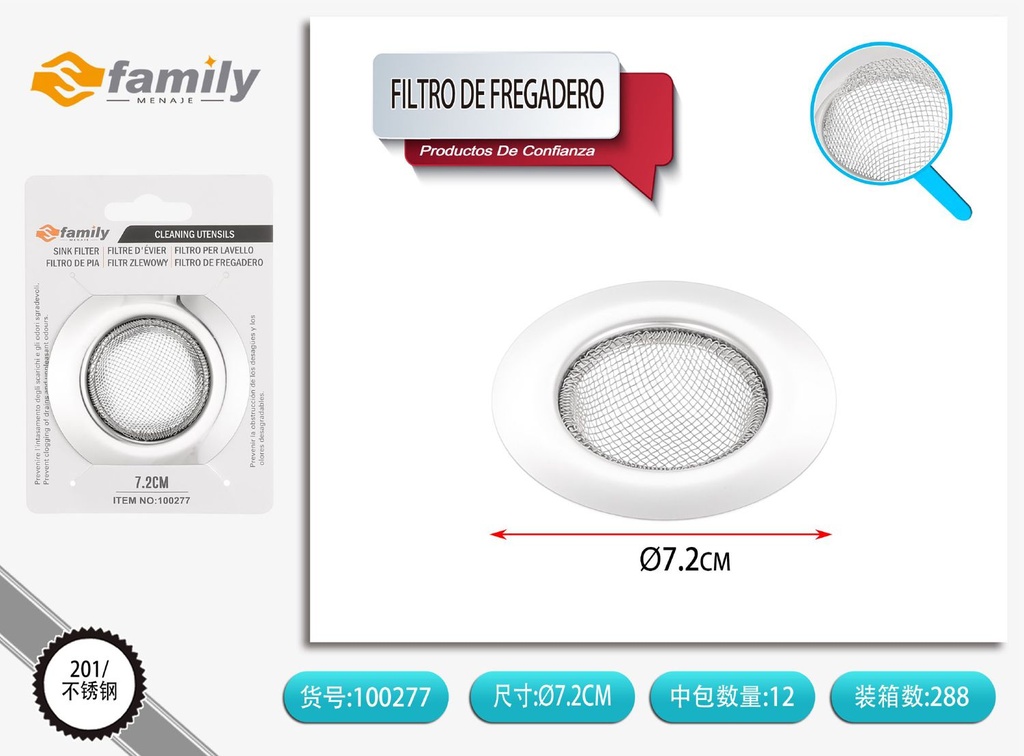 Filtro de fregadero 7.2cm - Utensilios de cocina
