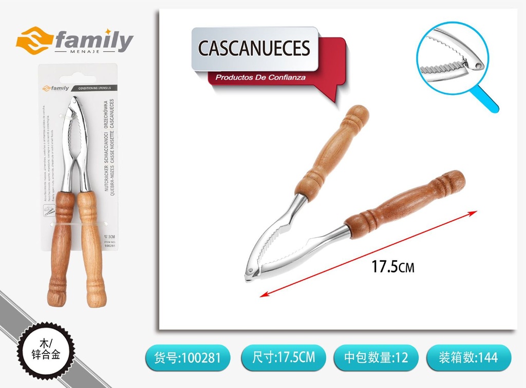 Cascanueces de madera - Nutcracker doble para nueces