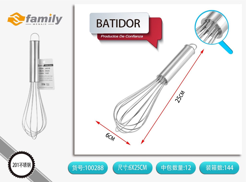 Batidora de acero inoxidable 25.3cm - Utensilios de cocina