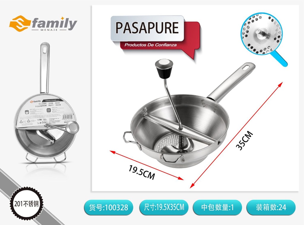 Pasapurés de acero inoxidable para cocina