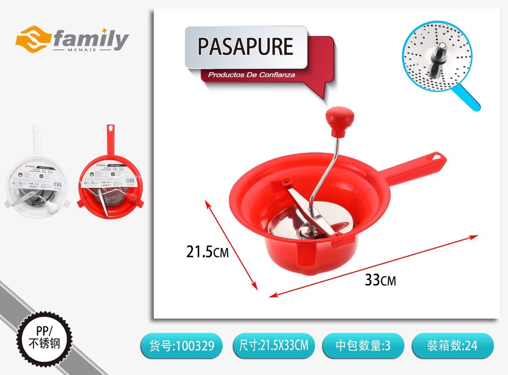 Pasapurés de plástico para cocina y preparación de alimentos