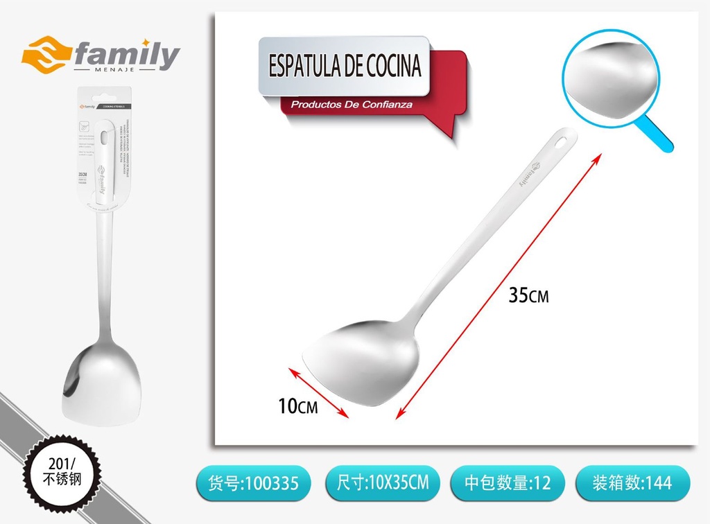 Espátula de cocina de acero inoxidable para cocinar