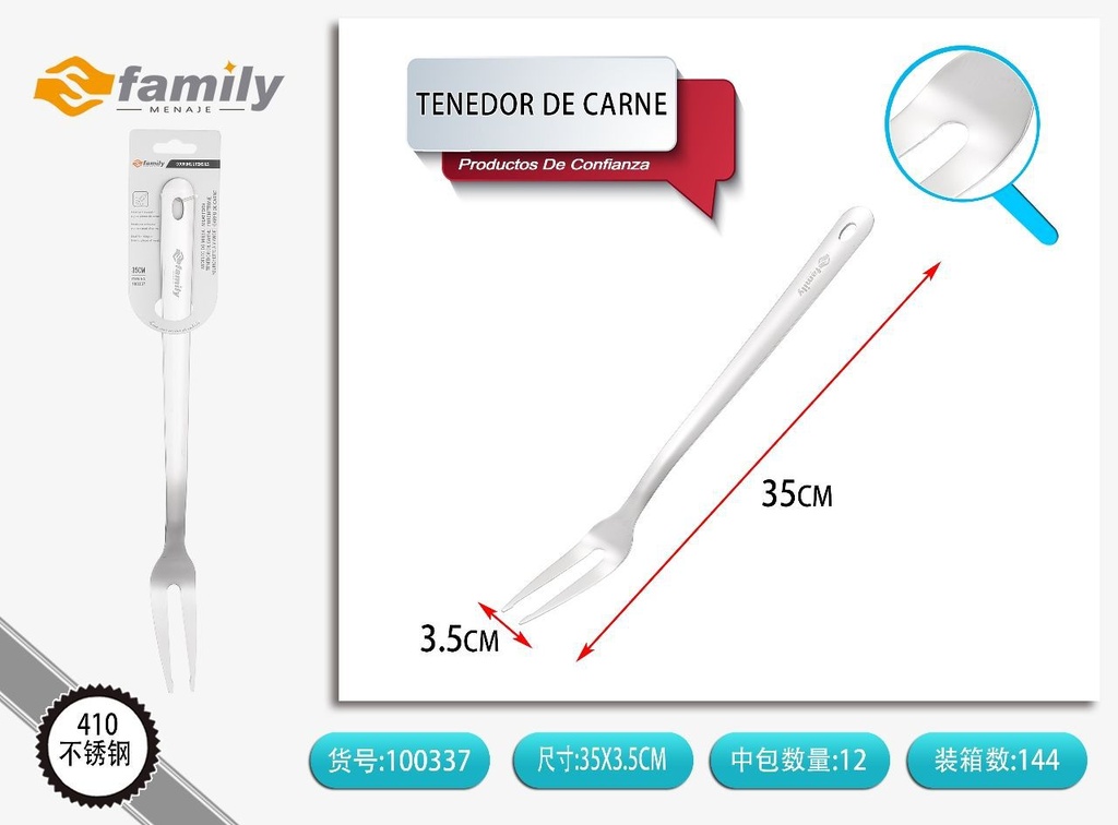 Tenedor de carne brillo para cocina