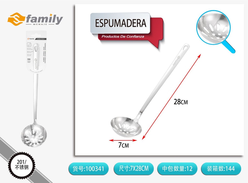 Espumadera 7# 2.5mm de acero inoxidable para cocina