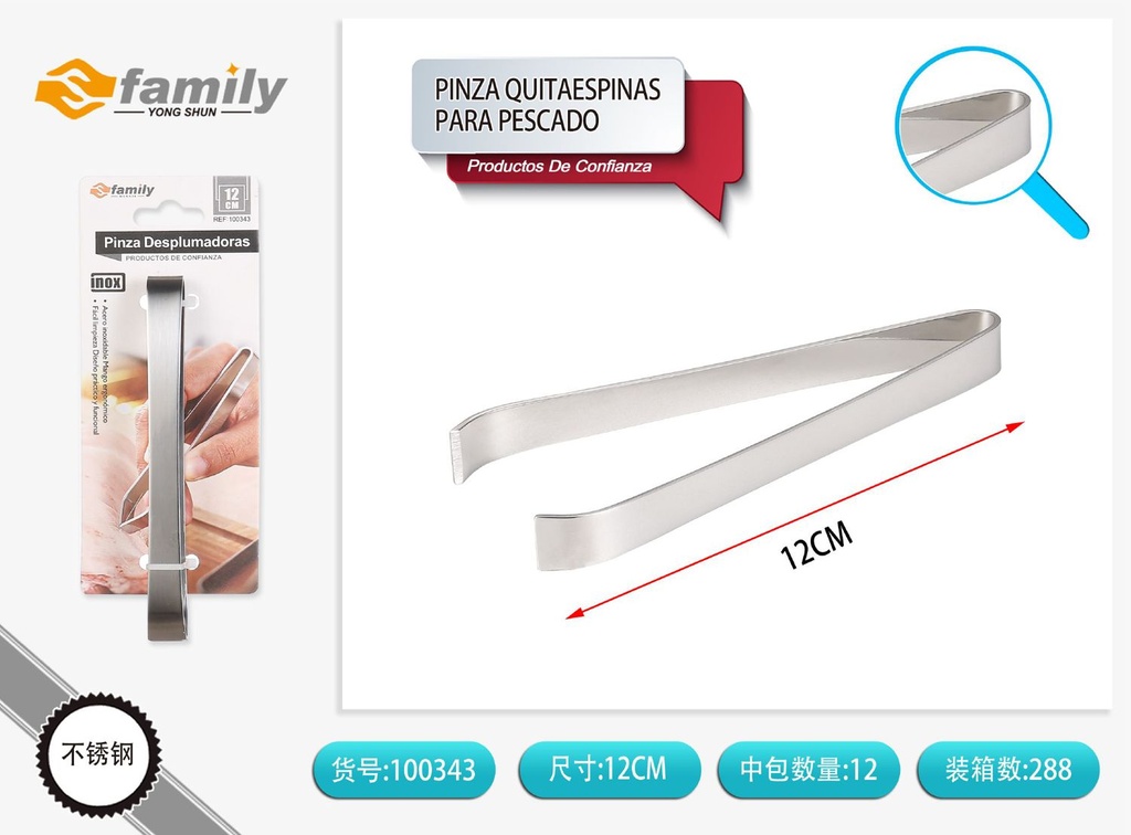 Pinza quitaespinas para pescado - Utensilios de cocina