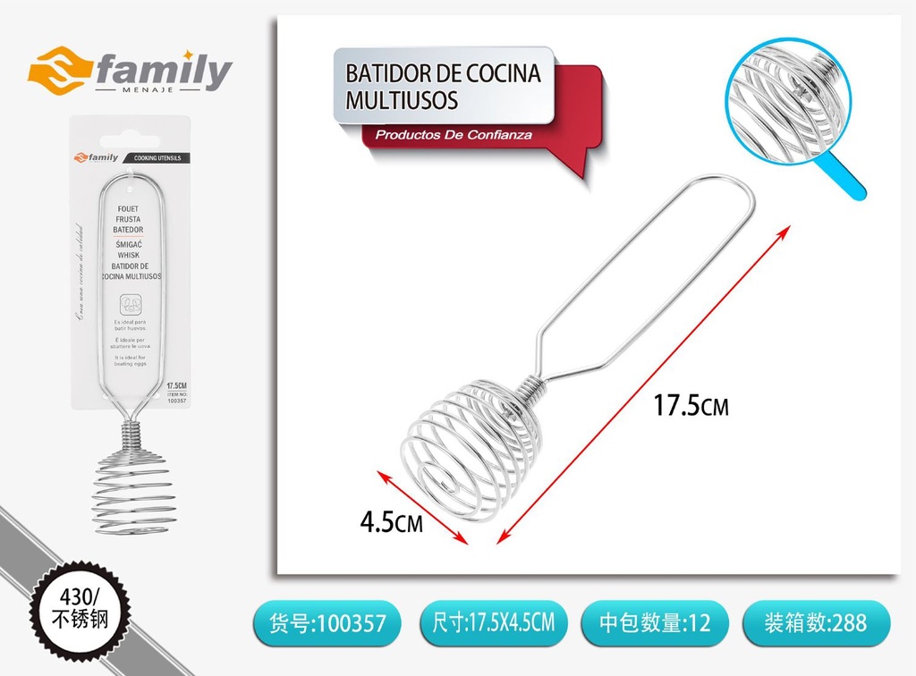 Batidor de cocina multiusos para mezclar y batir