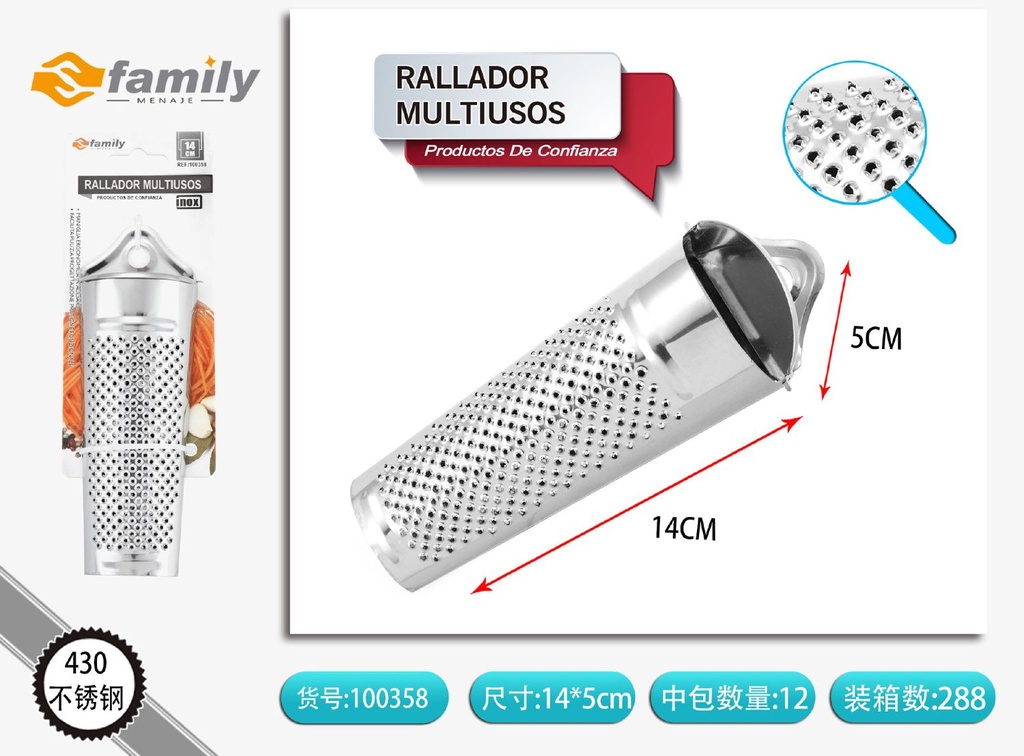 Rallador multiusos para cocina y alimentos