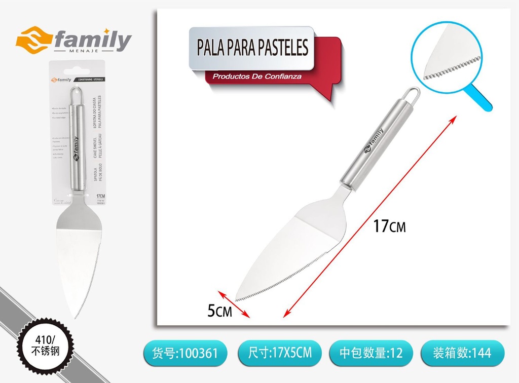 Pala para pasteles con dientes para repostería