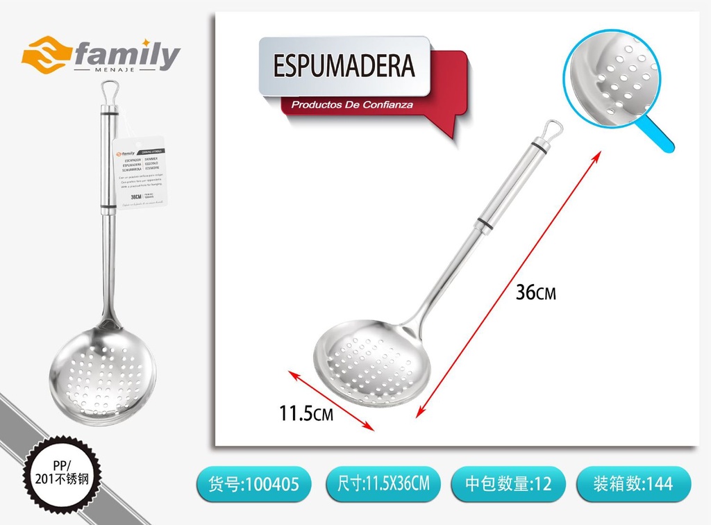 Espumadera 12# con borde negro - Utensilios de cocina