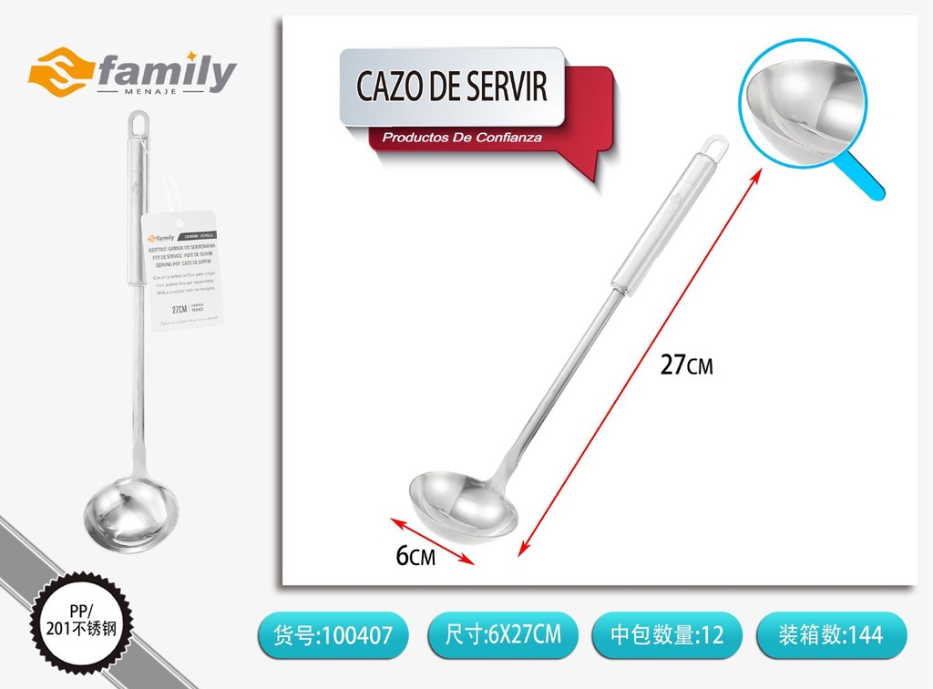 Cuchara de servir de acero inoxidable 4mm y 6# - Utensilios de cocina
