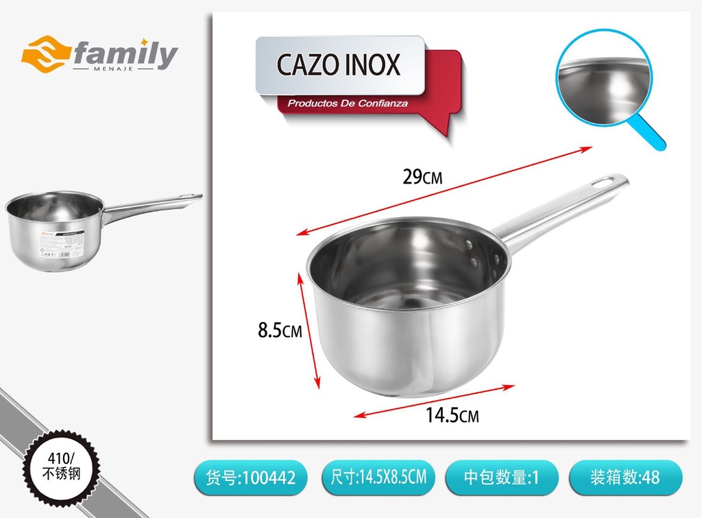 Cazo inoxidable de 14cm - Artículos de cocina