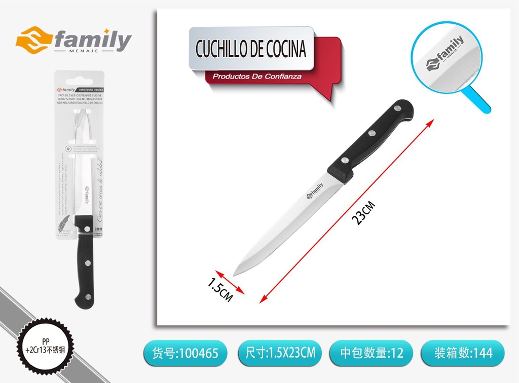 Cuchillo de cocina con mango de goma - Utensilios de cocina