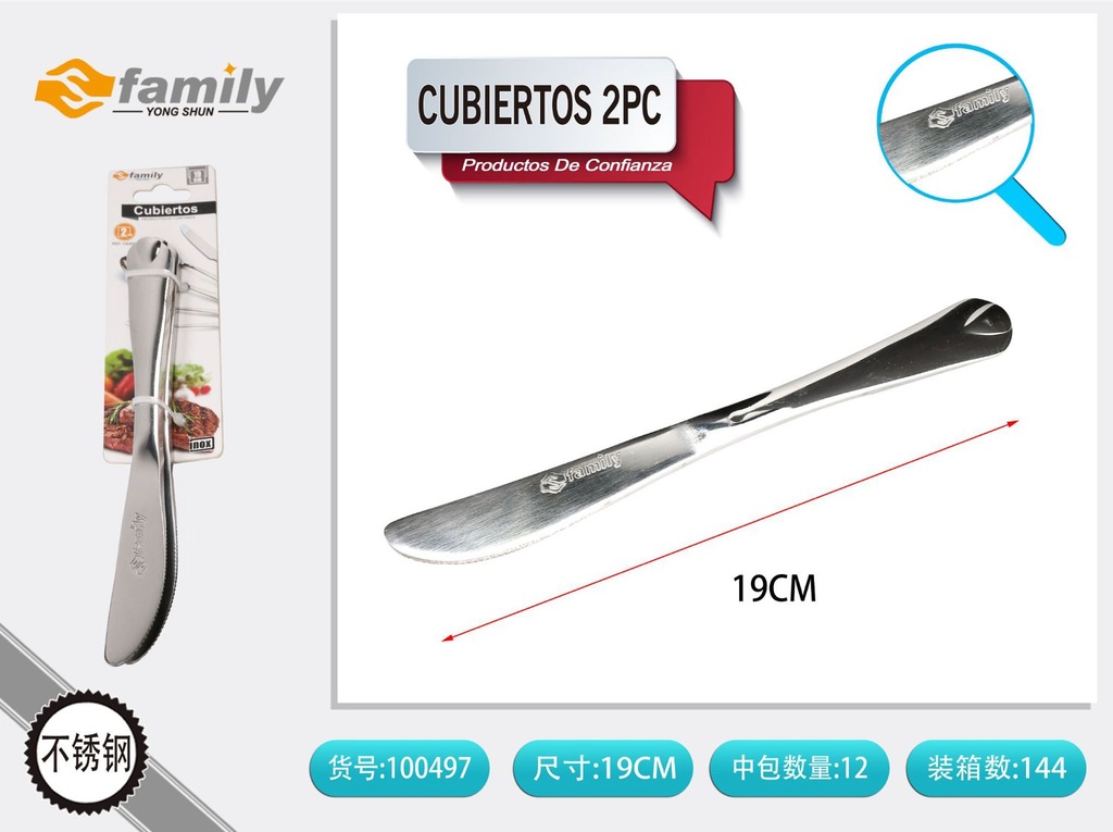 Juego de cubiertos 2 piezas cuchillo de postre para pastelería