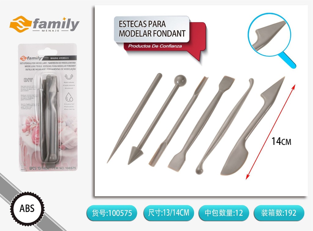 Estecas para modelar fondant ZN2137 - Herramientas de repostería