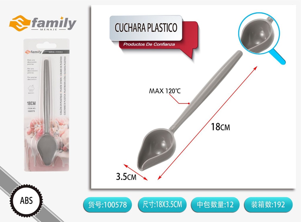 Cuchara de Plástico 27N - Utensilios de repostería