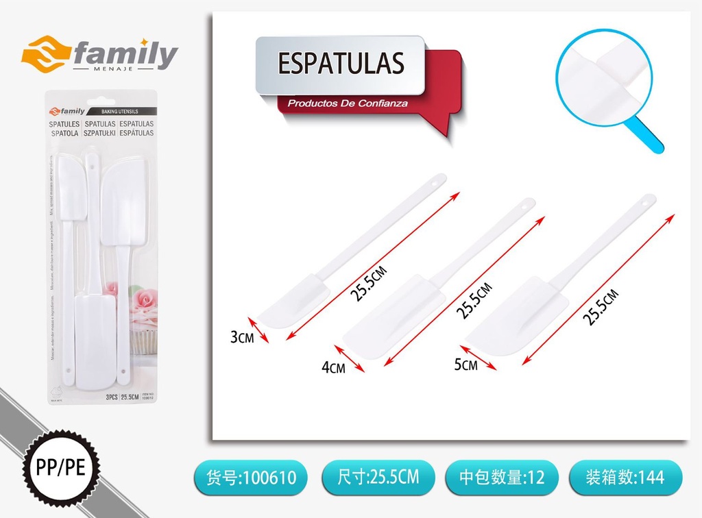 Espátulas 3 piezas - Utensilios de cocina