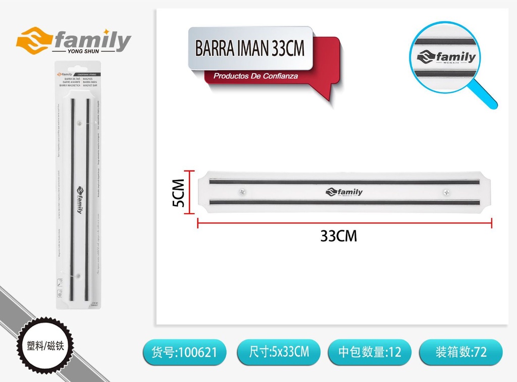 Barras imán de 33 cm para cuchillos - Utensilios de cocina