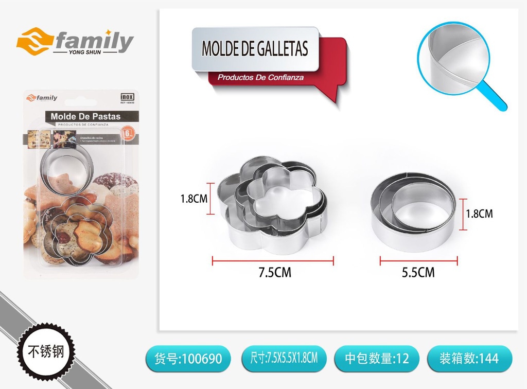 Molde de galletas 6pcs