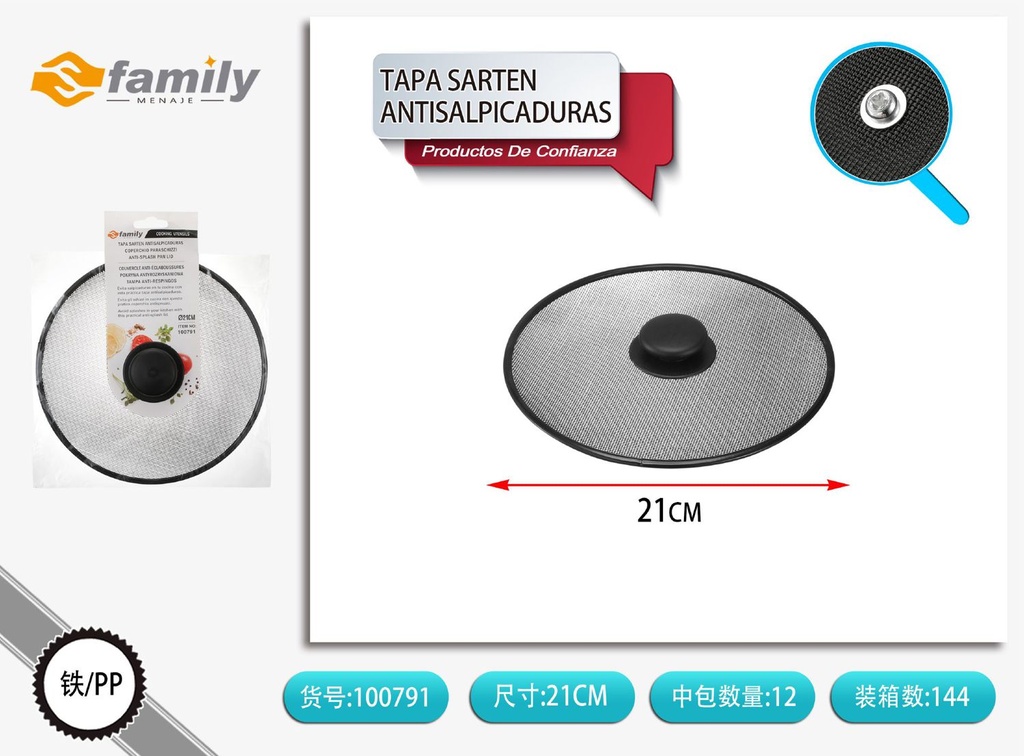 Tapa antisplash para sartén 21cm