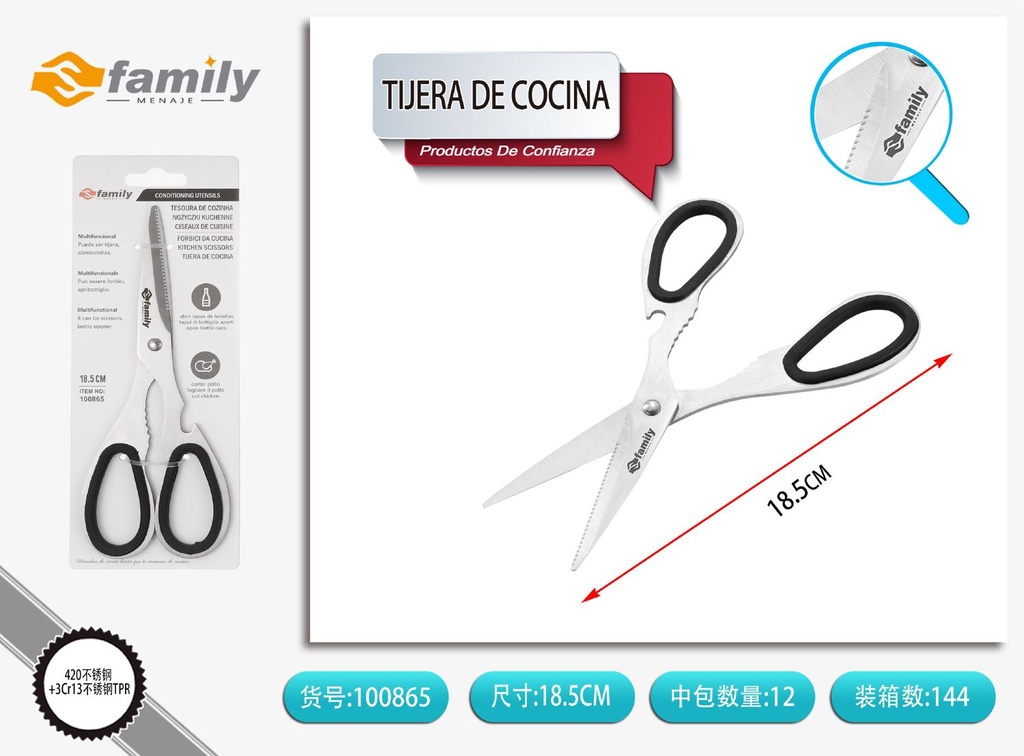 Tijera de cocina de acero completo - Utensilios de cocina