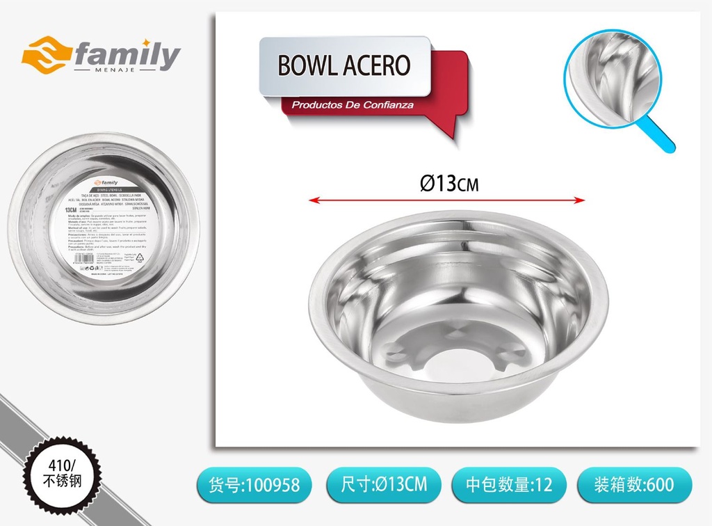 Bowl de acero 14cm para cocina