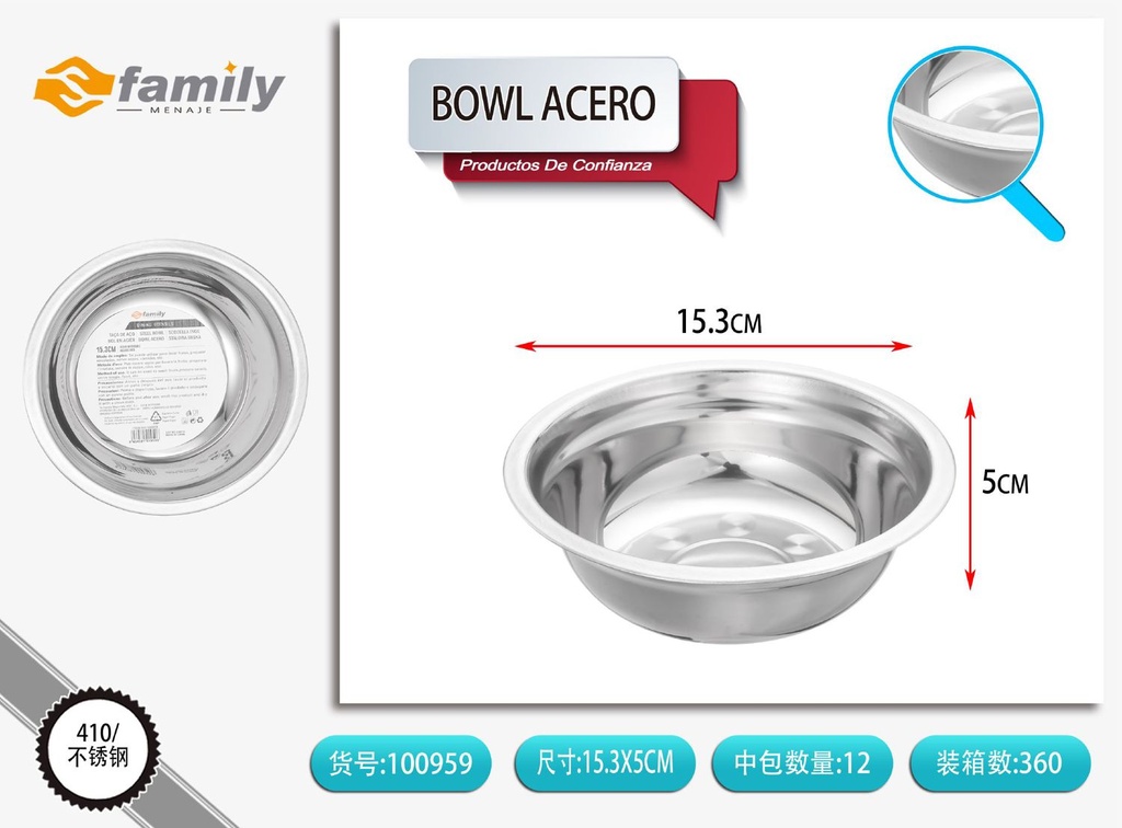 Recipiente para sopa de acero de 16 cm - Artículos de cocina y recipientes