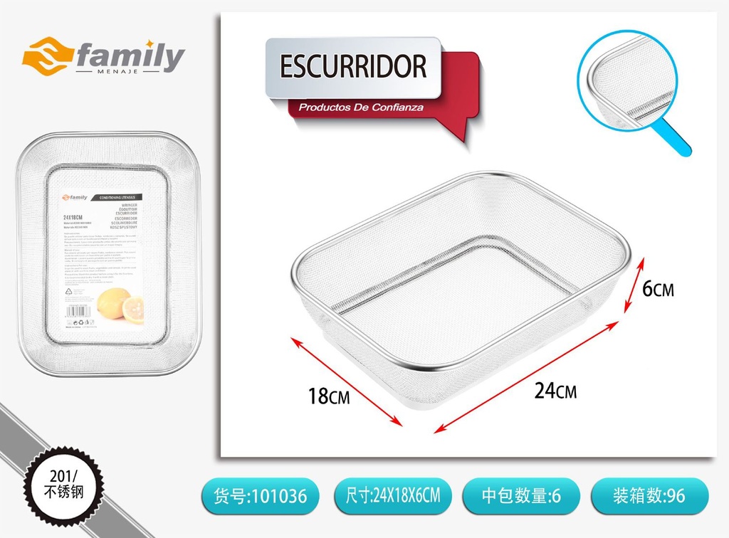 Escurridor 24.5x18.3 cm - Utensilios de cocina