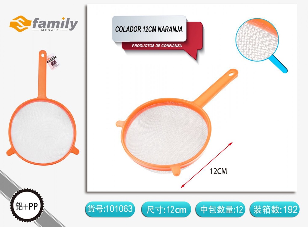 Colador naranja 12 cm - Utensilios de cocina