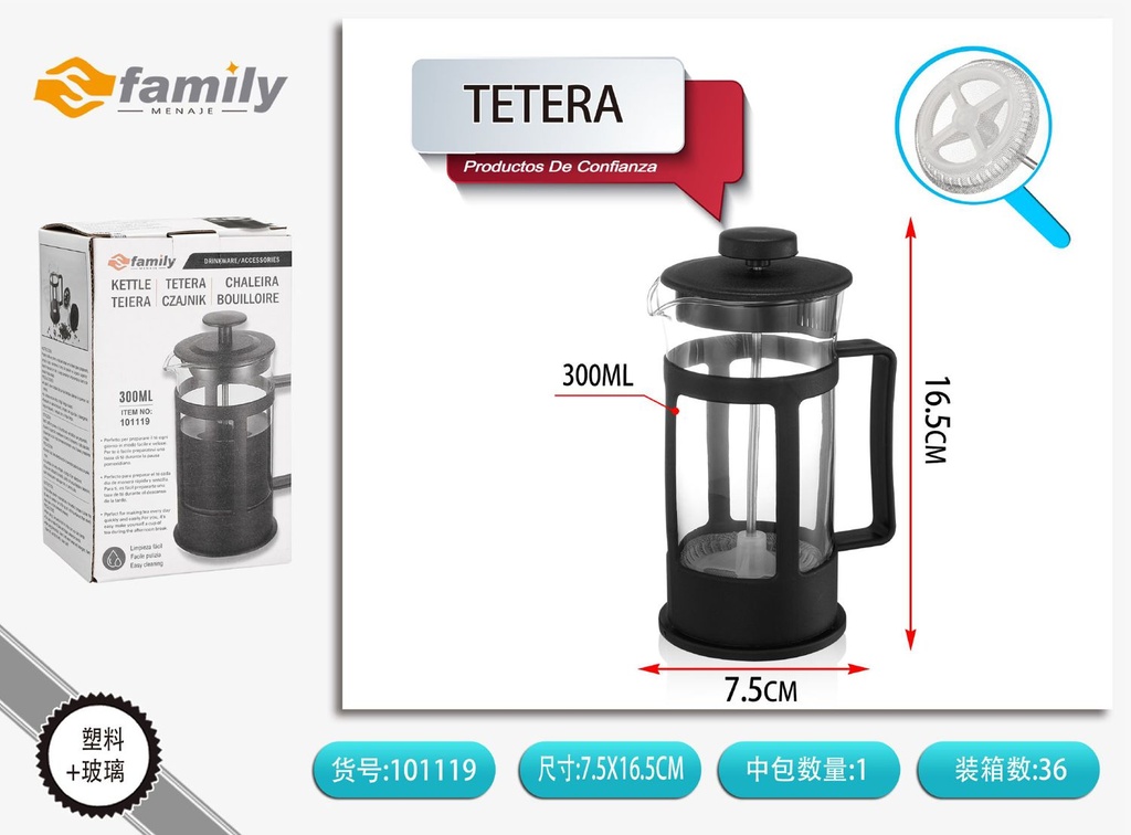 Tetera 300ml para infusiones