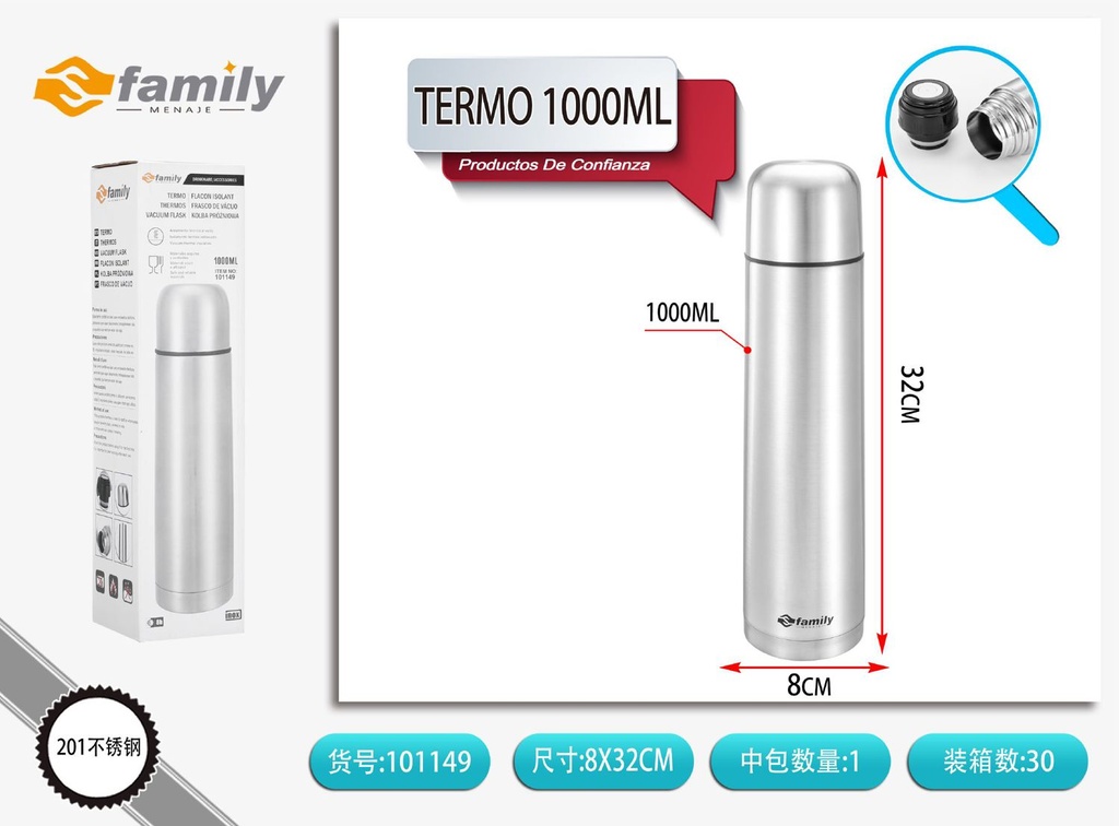 Termo de acero inoxidable 1000ml