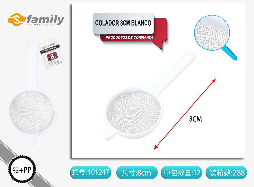 Colador blanco 8 cm - Accesorios de cocina