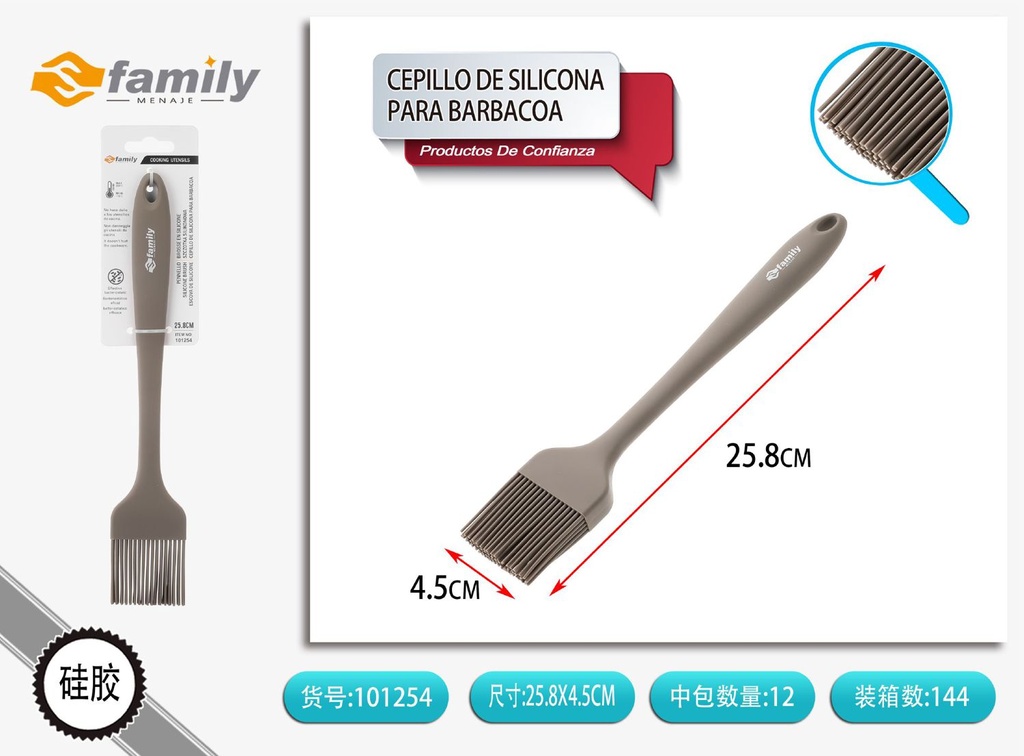 Cepillo de silicona para barbacoa, utensilio de cocina