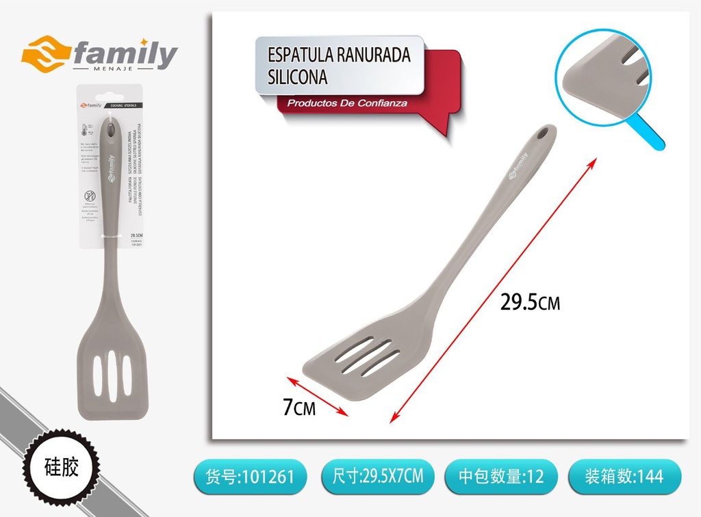 Espátula ranurada de silicona para cocinar