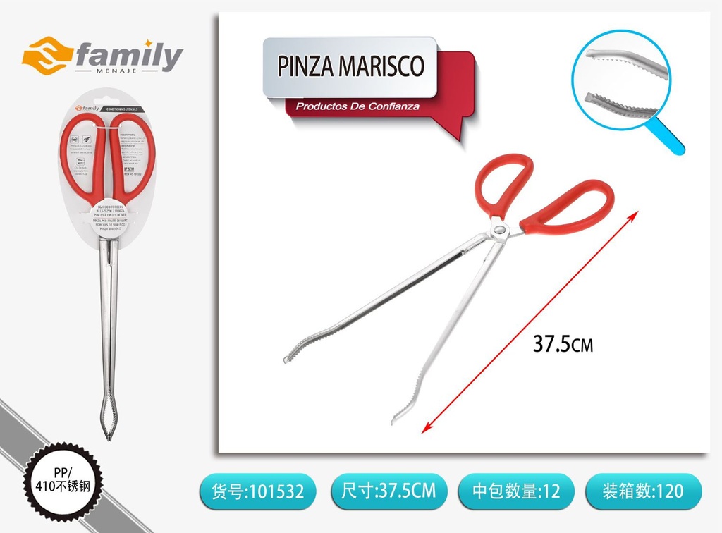 Pinza marisco 38cm acero inoxidable