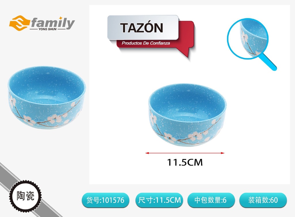 Tazón azul de flor de ciruelo 10.5*5.5CM - Utensilios de cocina
