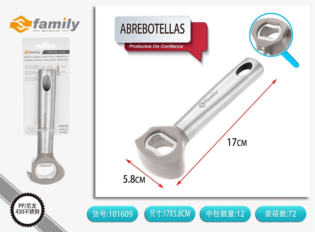 Abrebotellas 17x5.8cm utensilio cocina