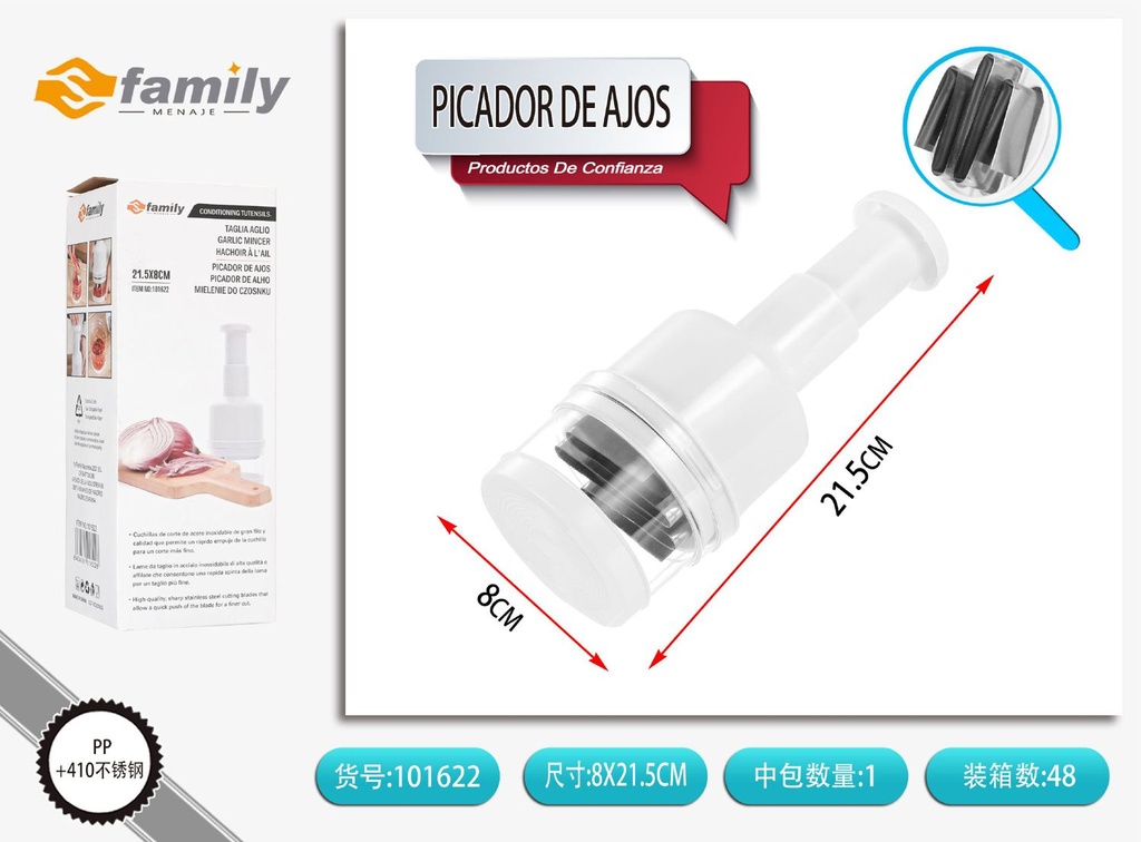 Picador de ajos 21.5x8cm
