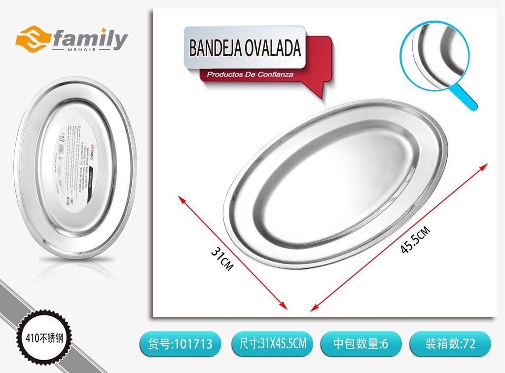 Bandeja ovalada 45.5cm estilo tailandés