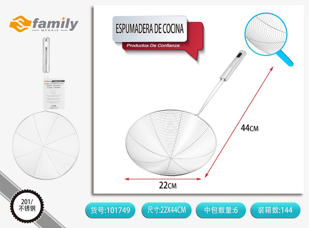 Espumadera de cocina 22cm para utensilios